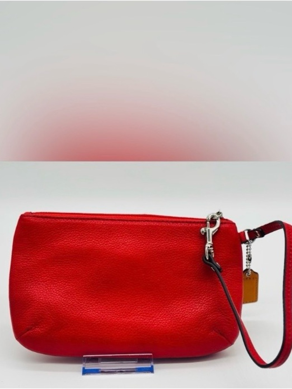Coach Park Y2K Red Pebbled Leather Wristlet Mini Bag Turn-Lock F49472 EUC - Picture 2 of 11